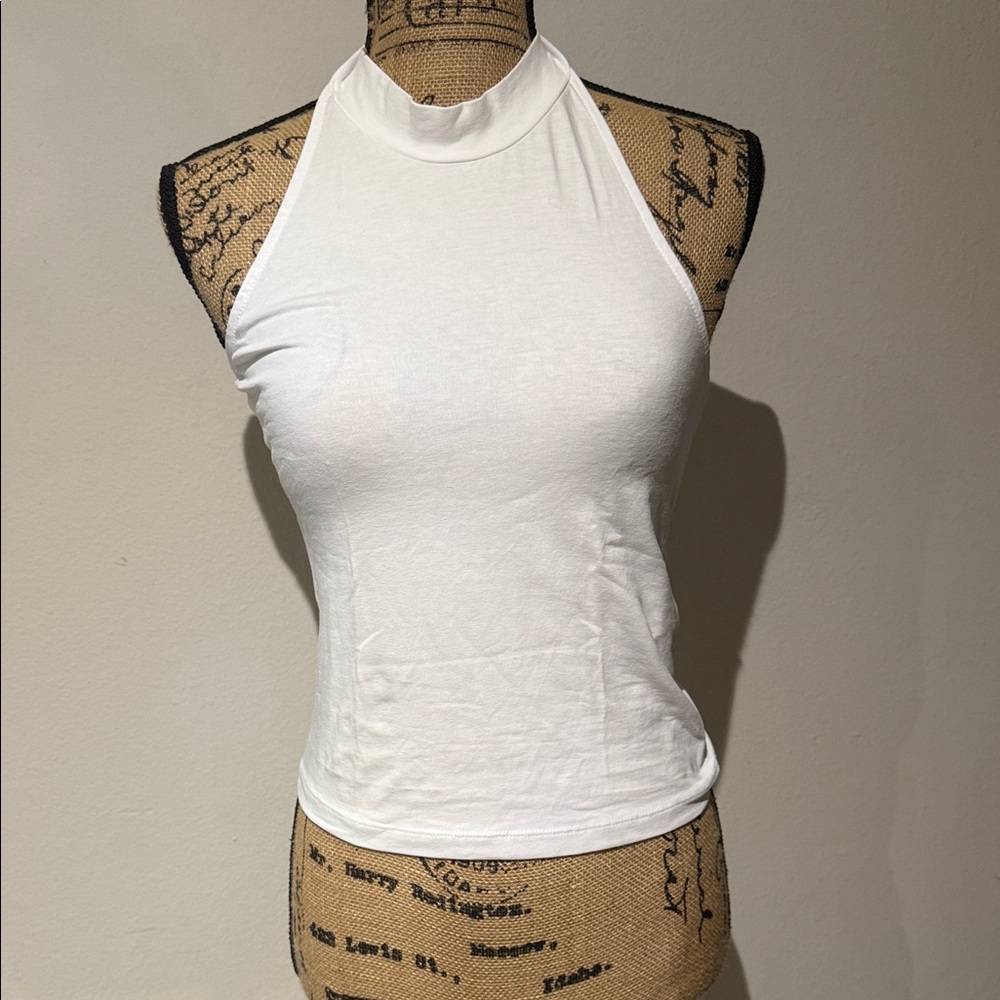 As You White Sleeveless Halter Top Size 8
